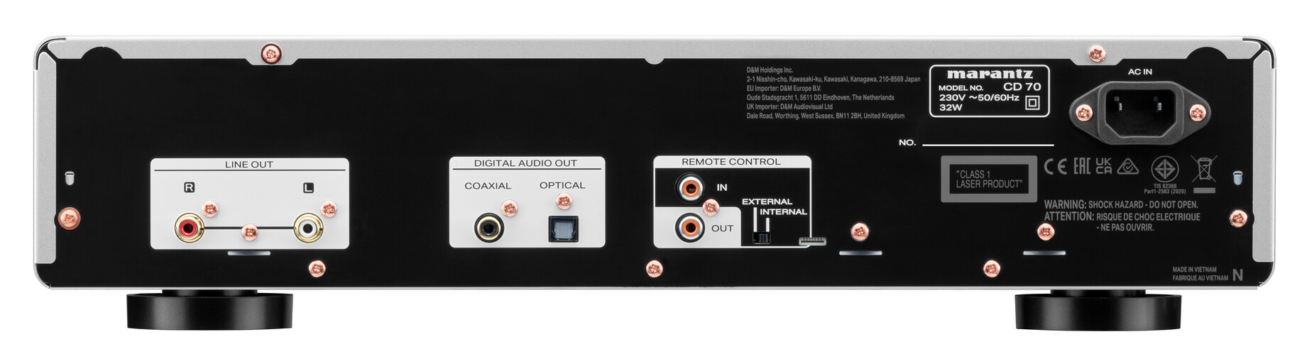 Low--Marantz - CD 70 EU Rear Panel - Silver Gold