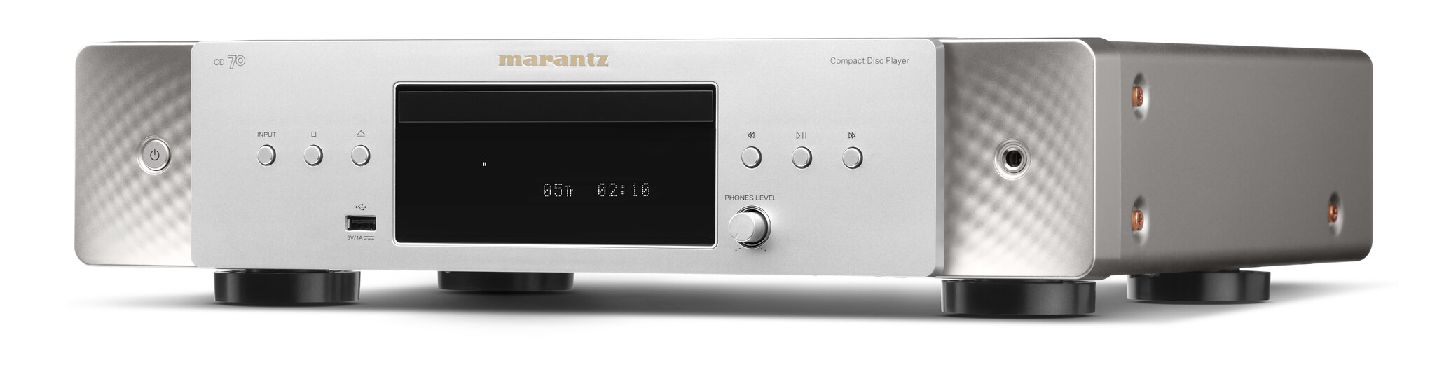 Low--Marantz - CD 70 Front Angle Left - Silver Gold