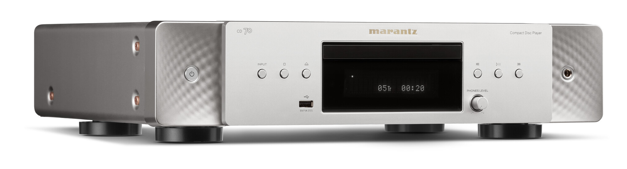 Low--Marantz - CD 70 Front Angle Right - Silver Gold