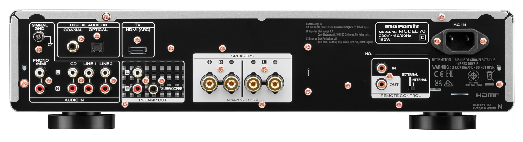 Low--Marantz - MODEL 70 EU Rear Panel - Silver Gold